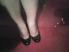 Black... studded... 4 inch heels - N