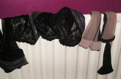 My girlfriends stockings and tights pantyhose wash day. - N