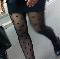 Beauty Legs With Black Stockings Nylon (teen) candid - N