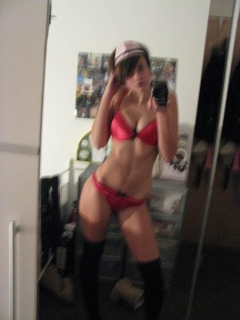 Chav teen likes to play dress up - hottie with a tight body - N