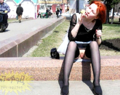 Pussy girls on the street without panties Photo erotica - N