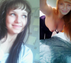 Russian girls in clothes and without. - N