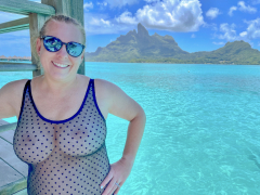 Topless in Tahiti - Busty Blonde Goes Nude in Bora Bora - N