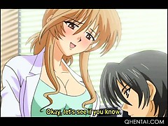 Hentai sexy lady doctor cunt licked and fingered till she