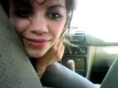 Dirty Tattooed Teen In Her Car