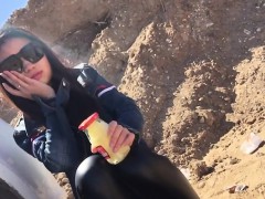 Doggy style fuck with horny teen in mountains
