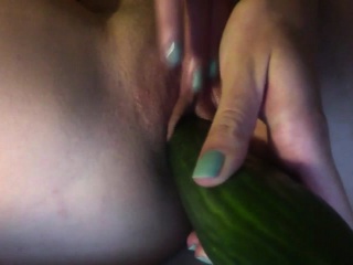 Getting my orgasm with a big cucumber