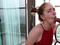 Cute redhead teen blowjob on webcam