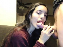 Hot teen sucking her bf dick on censoredcams