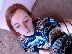 Chubby teen redhead masturbation blowjob and sex