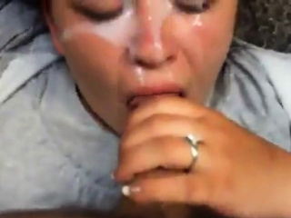 Huge cumshot on her face