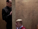 Priest lets twink touch his hard cock during confession