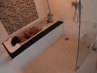 Hot amateur Thai teen fucking in the bath