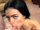 Latina coed Milly Minx is giving Logan a POV blowjob