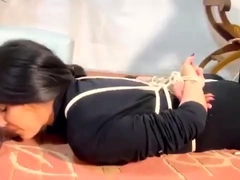 Sexy woman hogtied