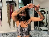 Penis gagged self bondage goes wrong