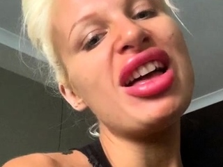 Amateur Blonde with Tiny Titties Masturbates with Fruit